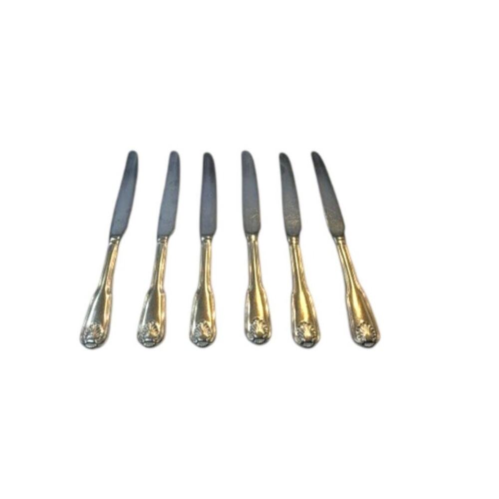 Towle London Shell French Hollow Dinner Knives Germany Set of 6